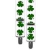 St Patricks - White suspenders with green shamrock green shamrock